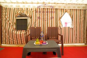Deluxe Double Room, Courtyard View, Courtyard Area | Desk, laptop workspace, free WiFi