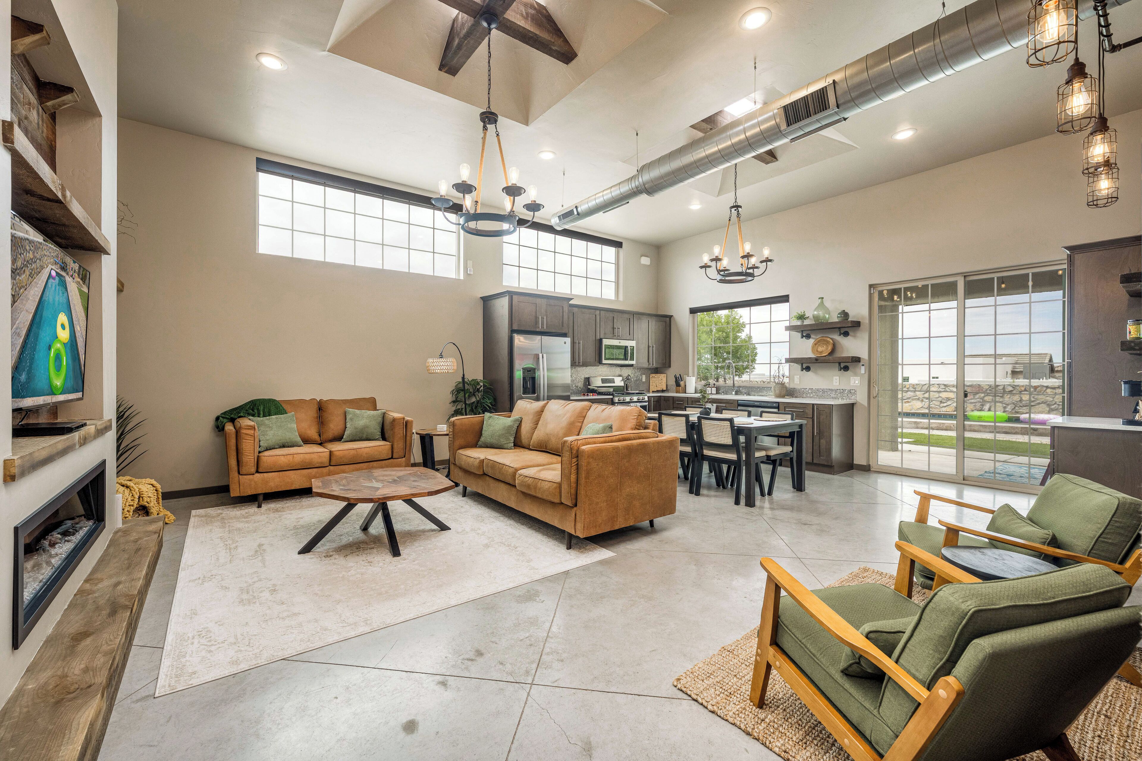 Spacious, open, and bright with 12ft ceilings! Connected living, dining kitchen