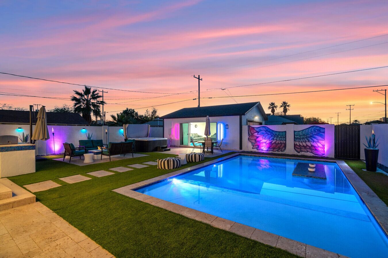 Outdoor pool, a heated pool