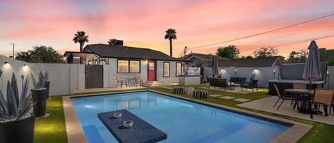 Outdoor pool, a heated pool