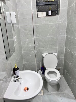 Dusche, Handtücher, Toilettenpapier