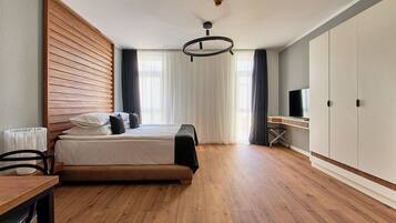 Studio | VÀrdeförvaringsskÄp pÄ rummet, strykjÀrn/strykbrÀda och gratis wi-fi