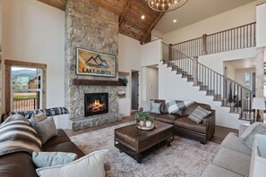 Smart TV, fireplace, video games, foosball
