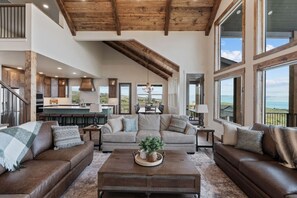 Smart TV, fireplace, video games, foosball