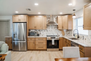 Microwave, oven, stovetop, dishwasher