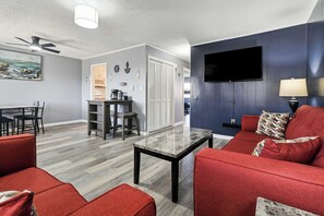 TV, livros, escritórios