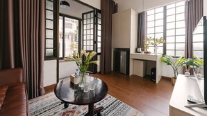 Leilighet – deluxe, byutsikt | Oppholdsområde