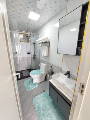 Towels, soap, toilet paper