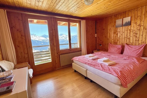 Chambre Double, balcon, vue montagne