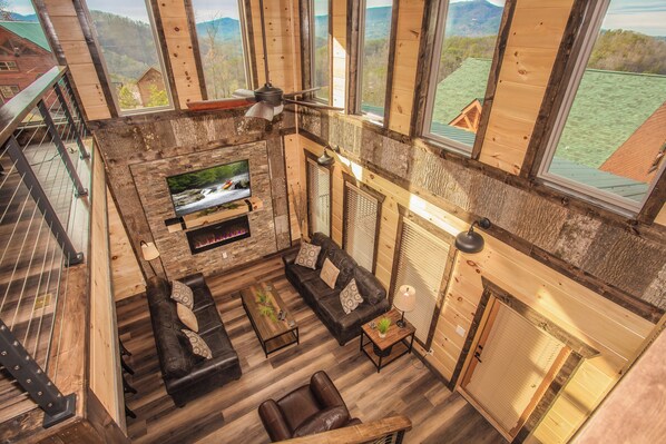 TV, fireplace, video games