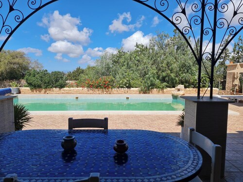 Riad Ahlam villa with swimming pool surrounded by argan trees