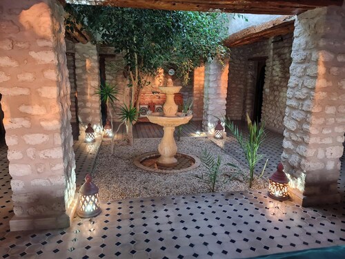 Riad Ahlam villa with swimming pool surrounded by argan trees
