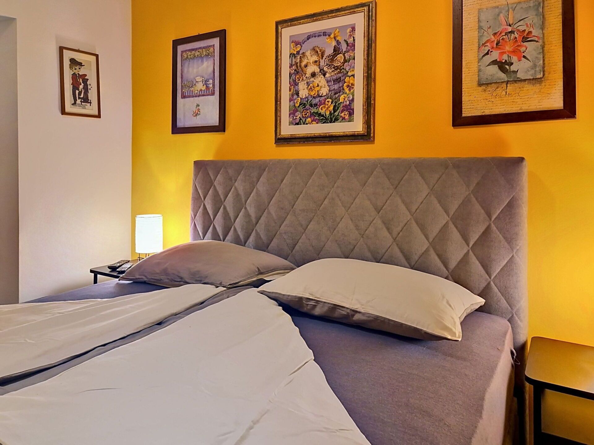 Furniture, Bed, Interior Design, Bedroom, Wall, Bedding, Floor, Wood, Linens, Flooring