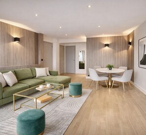 Family Apartment, Courtyard View | Living area | 80-cm Smart TV with digital channels - 1615 Quinet (Paris)