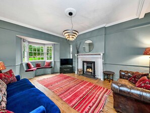 TV, lareira, DVD player