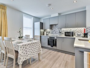 Microwave, oven, dishwasher, high chair