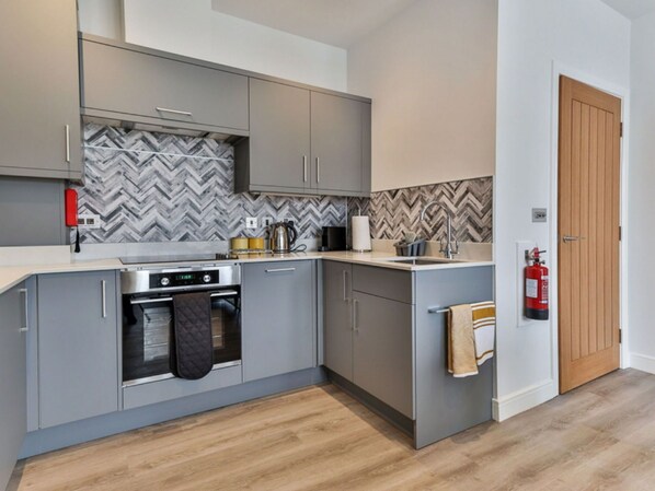 Microwave, oven, dishwasher, high chair
