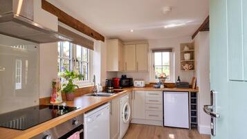Microwave, oven, dishwasher, high chair