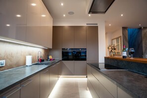 Fridge, microwave, oven, stovetop - Prague Spa Penthouse (Prague)