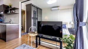 Condo, 1 Bedroom, Balcony, City View | Living room - TC Contel At True Digital Park (Bangkok)