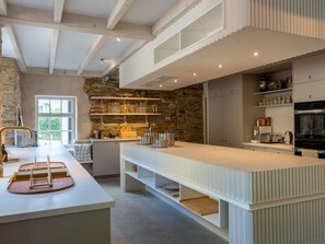 Microwave, oven, dishwasher, high chair