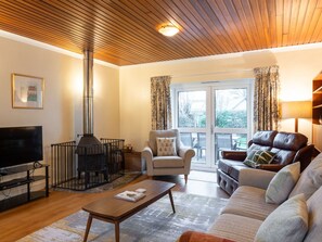 Fireplace - Stunning  villa for 8 people with WIFI and terrace (Bodmin)