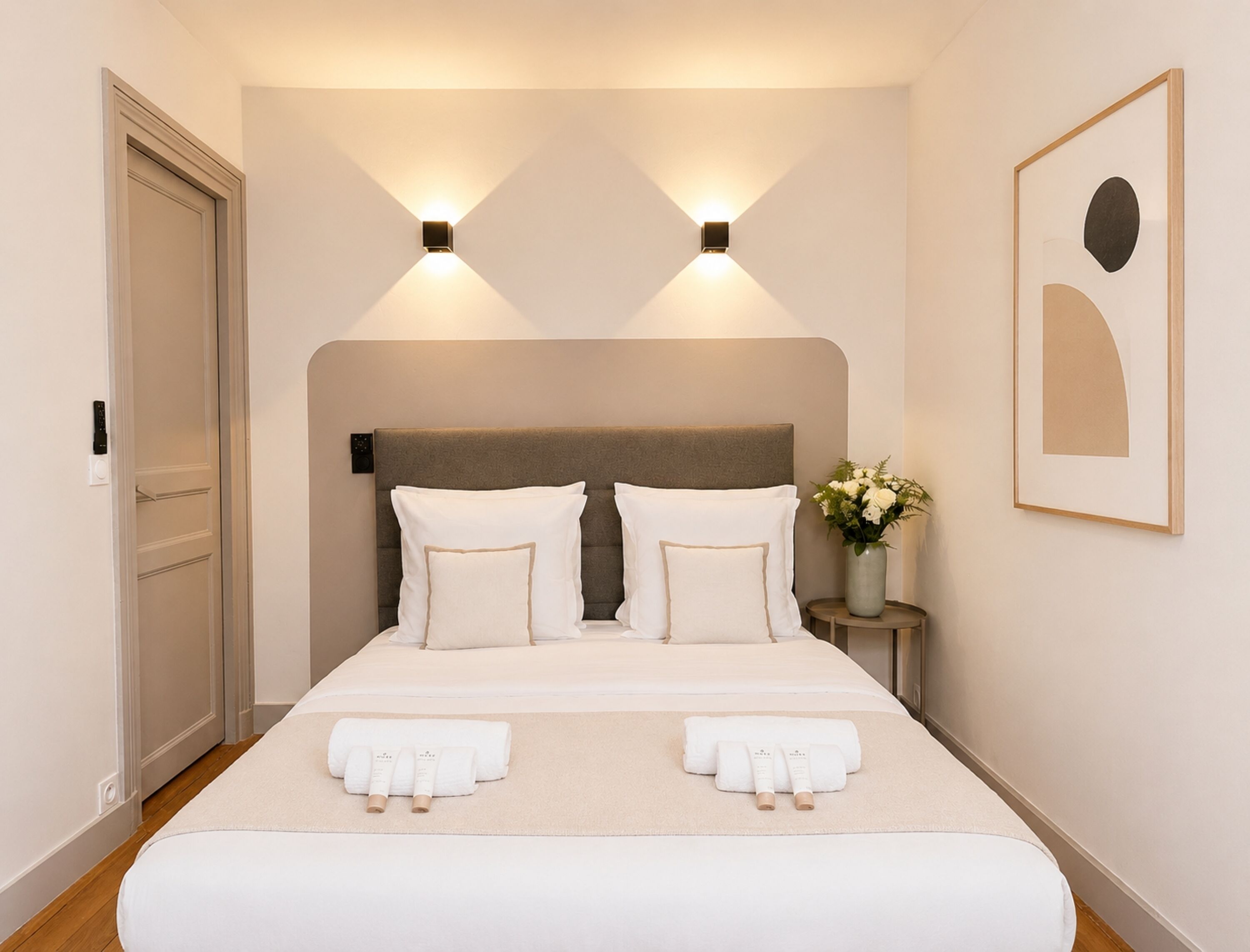 Iron/ironing board, travel crib, free WiFi, bed sheets