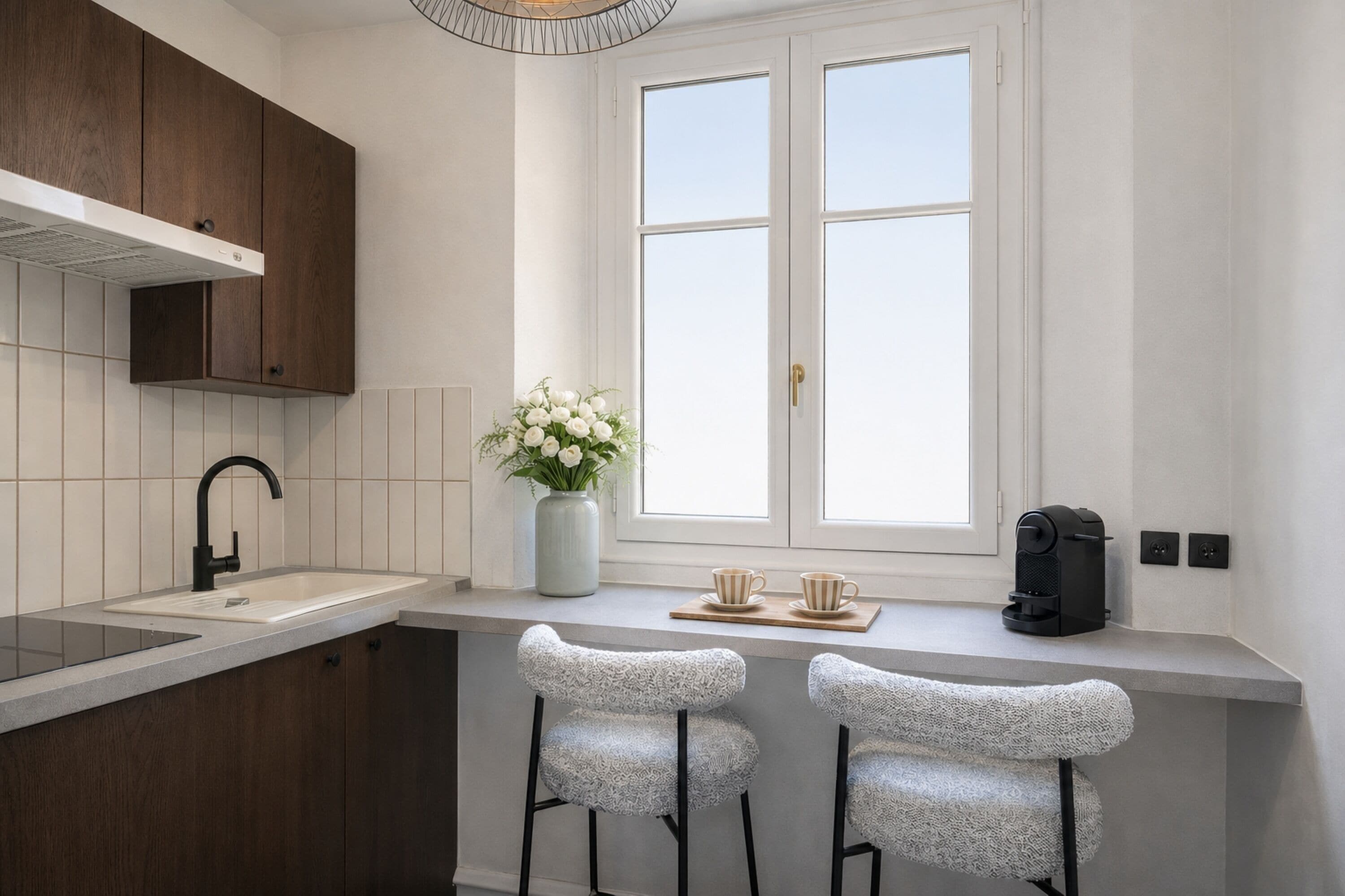 Superior-Apartment, Blick auf den Innenhof | Eigene Küche | Espressomaschine, Wasserkocher, Toaster, Gefrierschrank