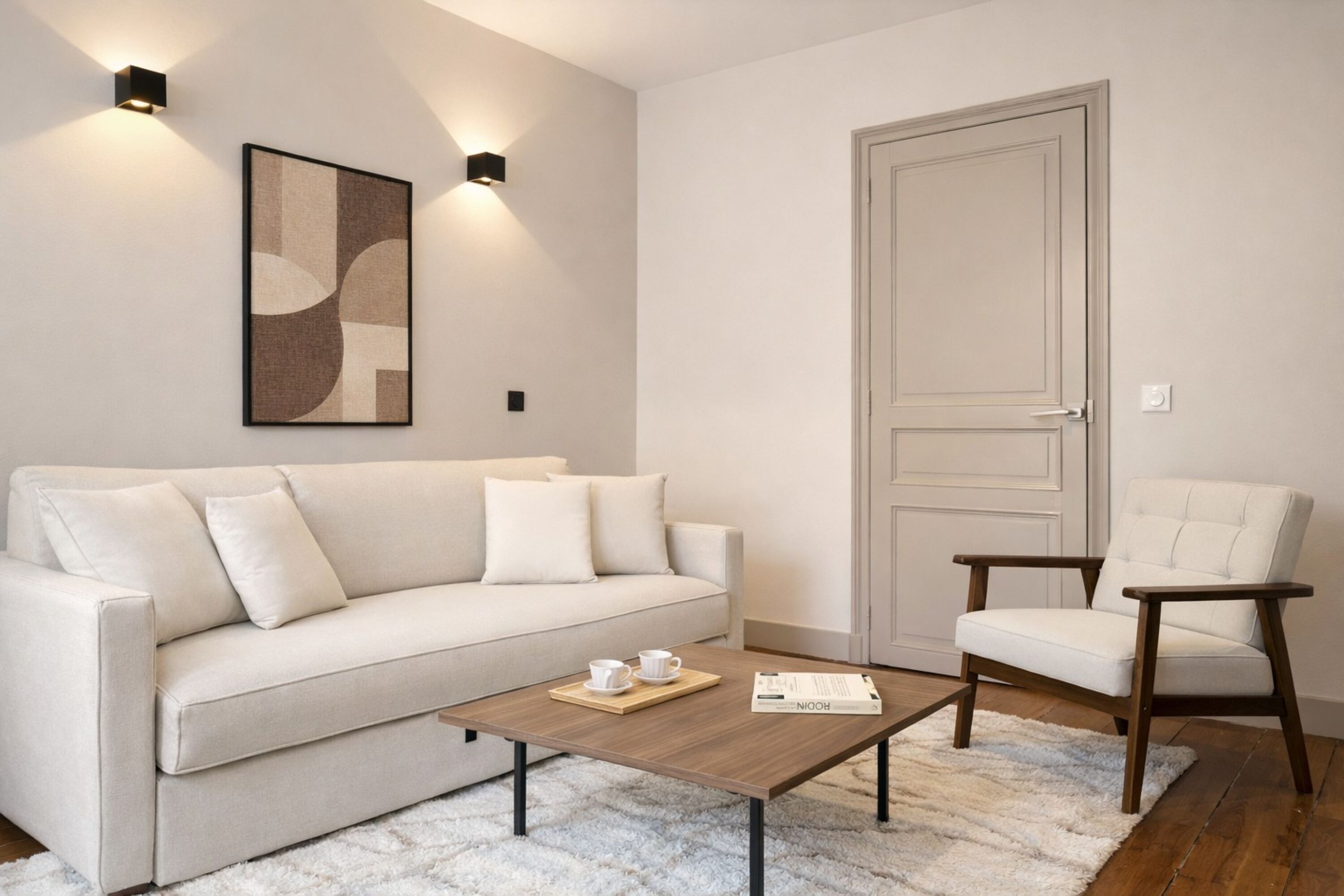 Superior Apartment, Courtyard View | Living area | 80-cm Smart TV with digital channels