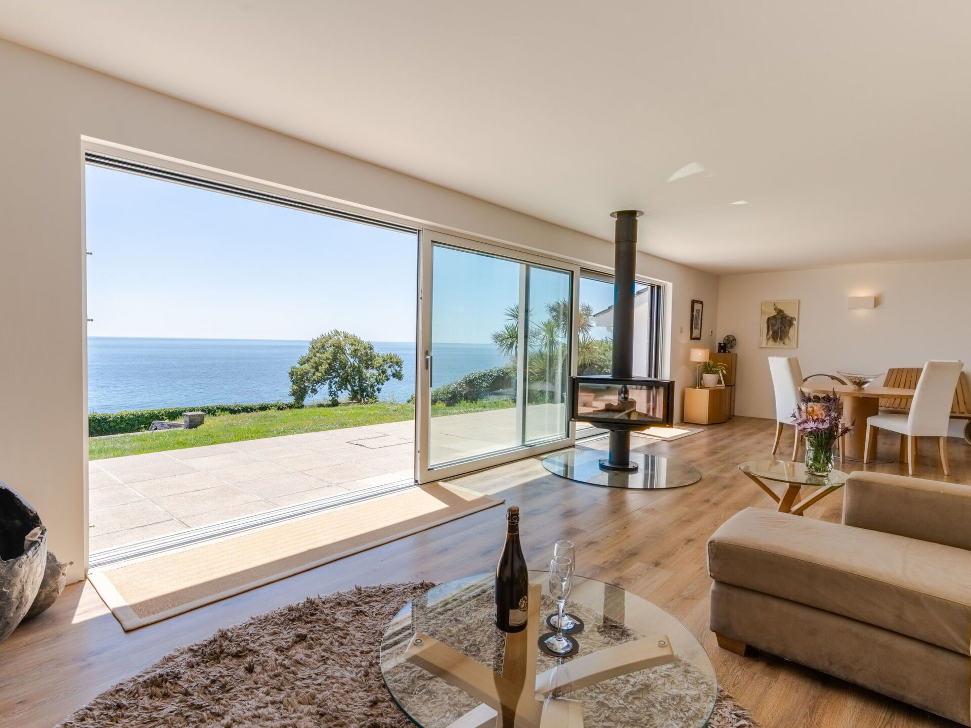 Televisión, chimenea