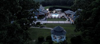 Pool, Lake & Patio: Sweeping De Soto Estate