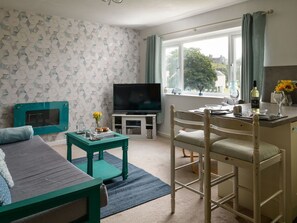 Fernseher, Kamin, DVD-Player