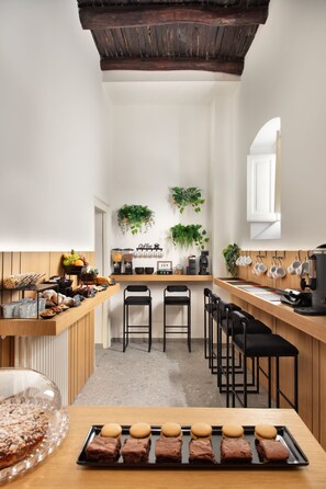 Free daily self-service breakfast