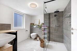 Ducha, secador de pelo, toallas