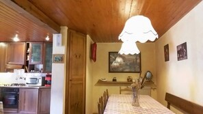 House, 3 Bedrooms, Accessible, Fireplace | Dining room - Casa Ciclamino Val Di Sole 10 pax 7 Nights (Caldes)