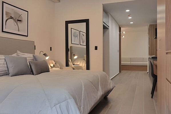 1 habitación y ropa de cama 