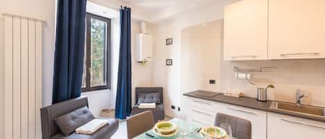 Appartement (1 Bedroom) | Aire de séjour | Téléviseur