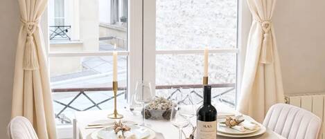 Classic Apartment, Courtyard View | Living area | 80-cm Smart TV with digital channels