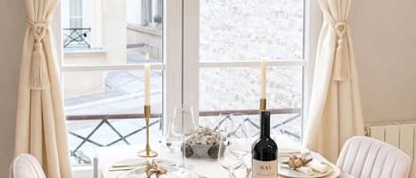 Classic Apartment, Courtyard View | Living area | 80-cm Smart TV with digital channels