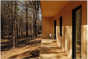 House, 3 Bedrooms, Accessible, Patio | Terrace/patio - 100ft of Forest Light - Modern Catskills Escape (Round Top)