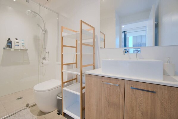 Shower, hair dryer