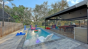 Piscine extérieure, piscine chauffée