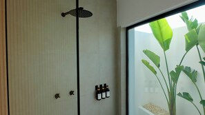 Superior Double Room, Pool View | Bathroom shower