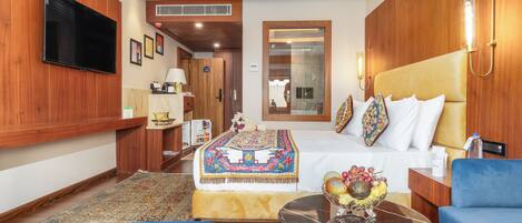 In-room safe, desk, laptop workspace, soundproofing