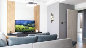 Appartement, 2 chambres, accessible aux personnes à mobilité réduite, vue jardin | Salle de séjour