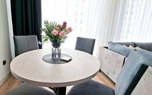 Apartment, 2 Bedrooms, Accessible, Garden View | Dining - Deluxe Two Bedroom Condo & Pool on 5th Floor (Skopje)