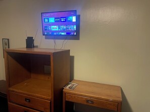 Desk, free WiFi, bed sheets