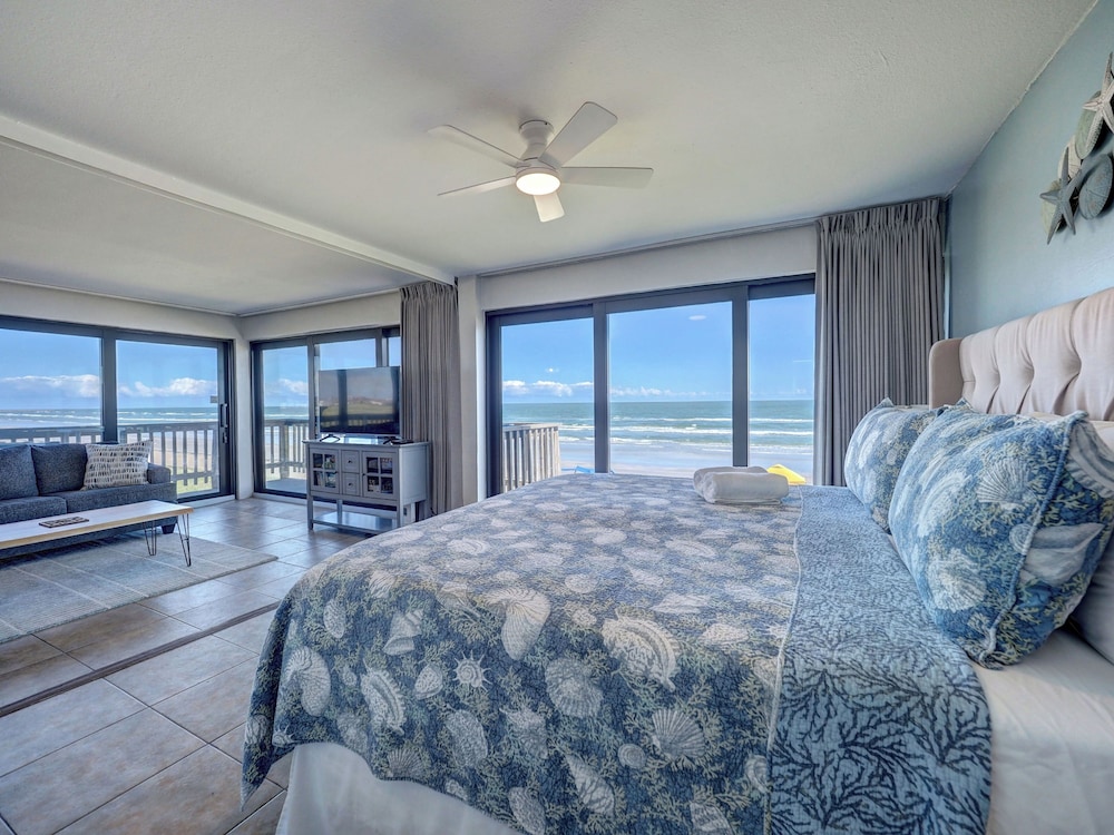 View of Corner Beachfront Condo: Stunning 270° Views. Wraparound Balcony ...