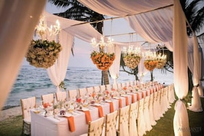 Outdoor banquet area
