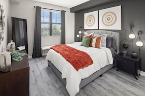 Decoración personalizada, muebles diferentes y ropa de cama